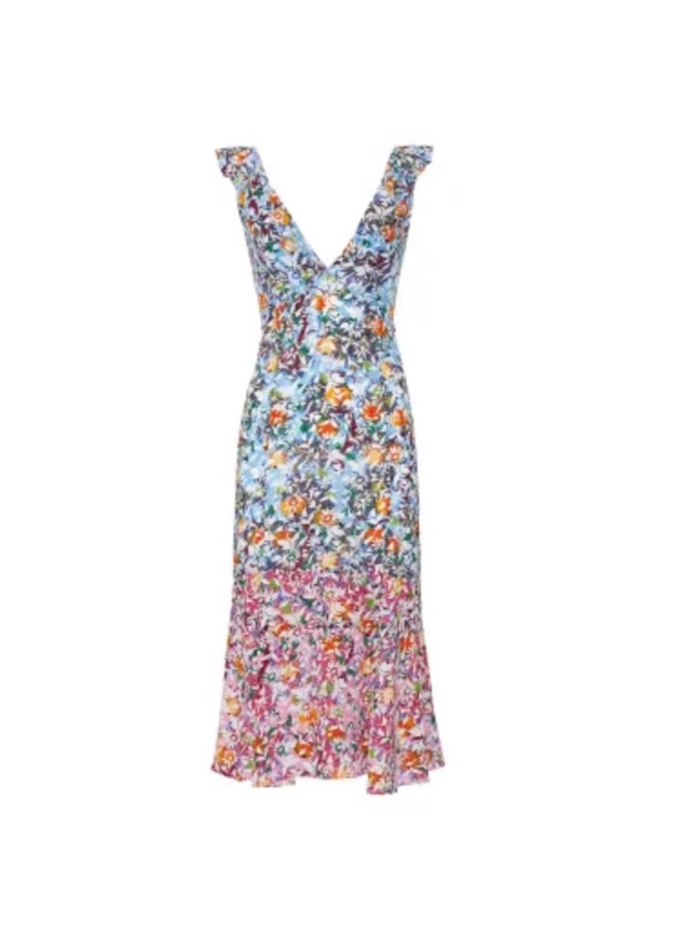 Saloni 
Silk Midi Length Dress
Blue | Size: XS | US0 UK4